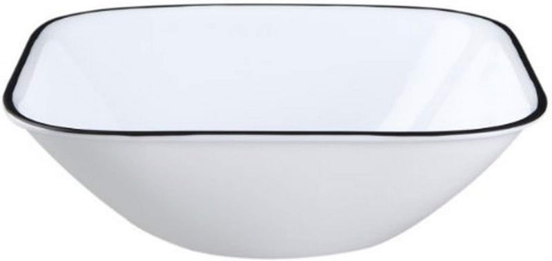 Corelle أطباق شوربة وحبوب كوريل فيتريل 6 قطع سعة 22 أونصة زجاج ثلاثي الطبقات مقاوم للكسر خفيف الوزن مجموعة أطباق مربعة بخطوط بسيطة - Image 1