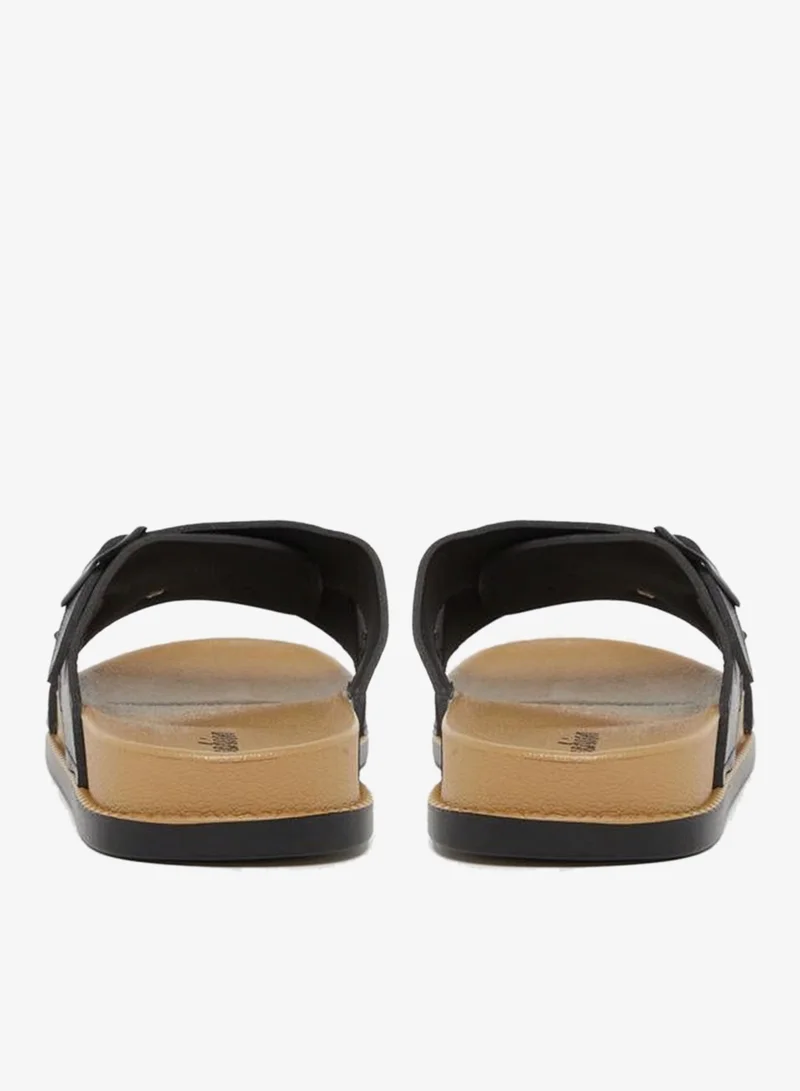 Styli black Men Black Buckle Sandals for Men | Best Price UAE
