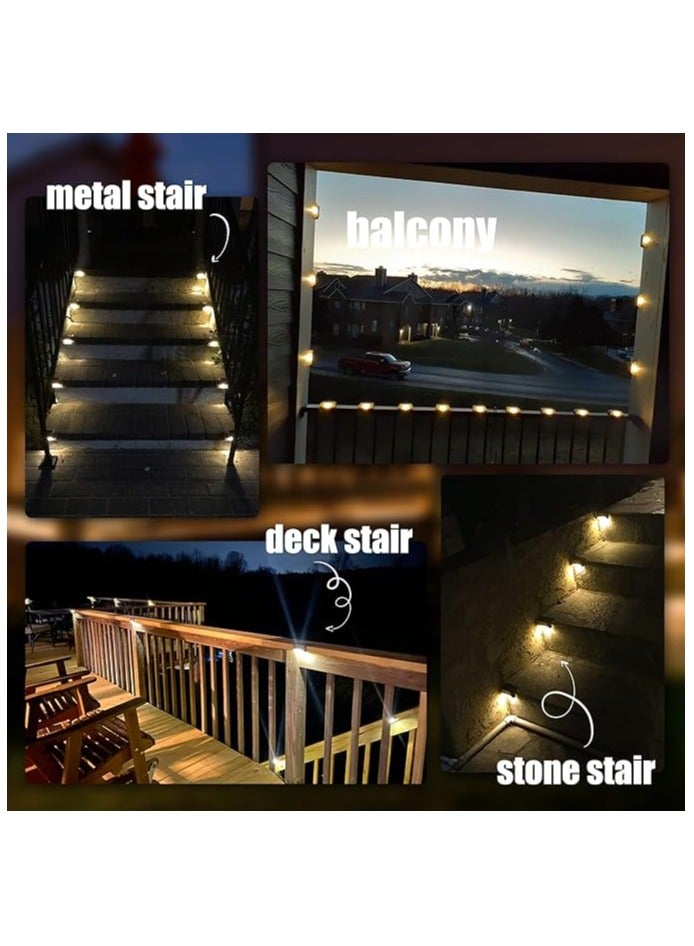 NANAO 16-Pack Solar Deck Lights Outdoor, Solar Step Lights Waterproof Led Solar lights for Outdoor Stairs, Step, Fence, Yard, Patio, and Pathway(Warm White) - Image 4