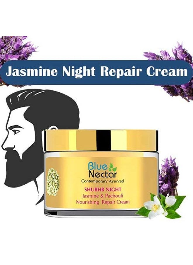 Blue Nectar Ayurvedic Anti Aging Night Cream For Men To Reduce Fine Lines And Wrinkles | Skin Repair & Nourishment | Best Men Face Moisturizer To Add Natural Glow For Youthful Look  - Image 4