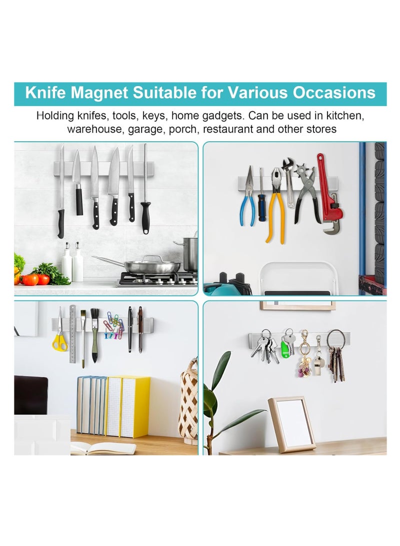SOLARAE 16 Inch Magnetic Knife Holder for Wall, Knife Magnetic Strip No Drilling, Refrigerator Knife Magnet Bar, Strong Knife Magnet&Knife Rack for Kitchen Utensil Organizer, Wall Mount Knife Rack for RV - Image 3
