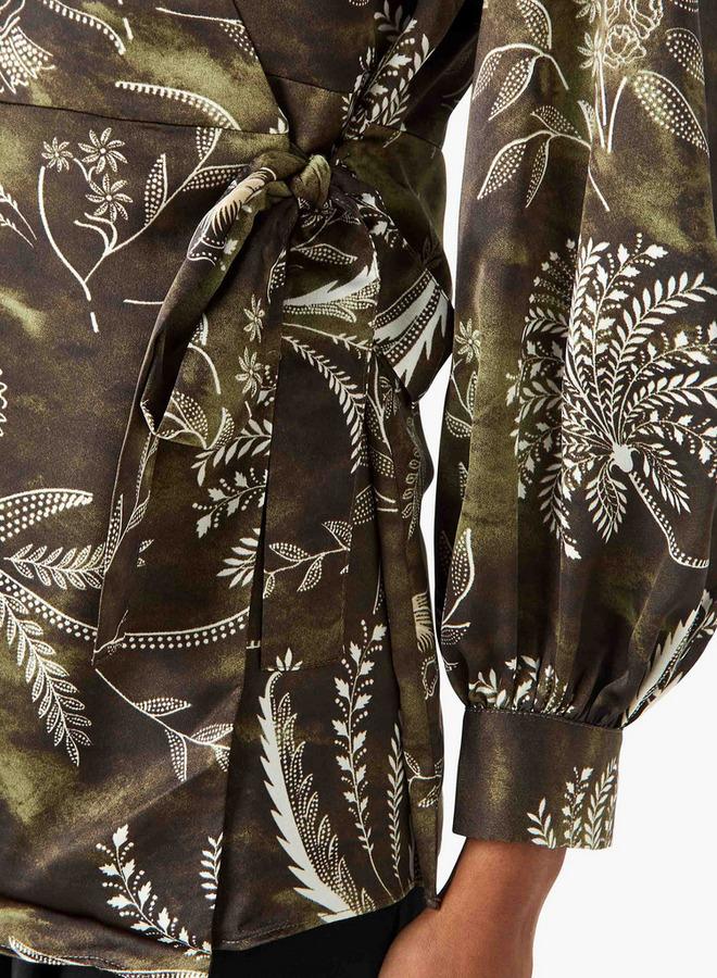 Iconic Relaxed Fit Polyester Wrap Top with Tie Ups - Image 5