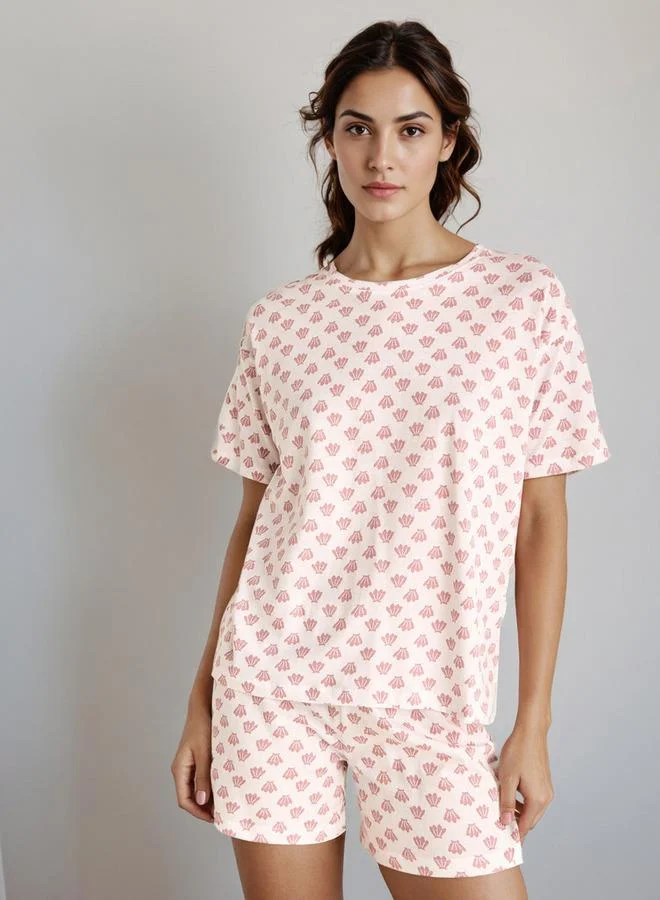 سبلاش فيڤ طقم بيجامة قطنية تي شيرت وشورت