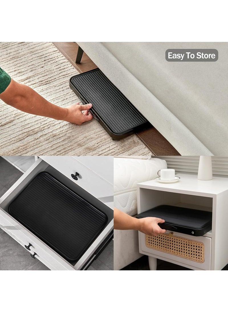 Relex Folding Step Stool, Height Adjustable 1- Step 330lbs, Sturdy Portable Step Platform with Non-Slip Feet & Handle Step Ladder for Adults, Home, Kitchen, Office, Car (Black) - Image 5