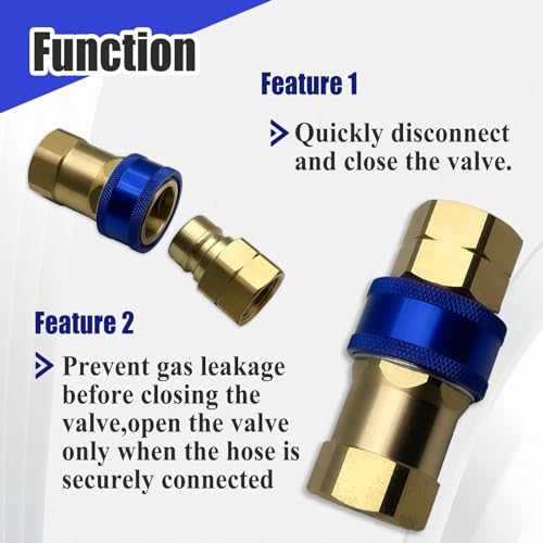 Ebrmeiwo A75 Quick Disconnect Fitting, 3/4 Inch, Automatic Thermal Shutoff, Connect Gas Appliance, (2 Parts) - Image 3