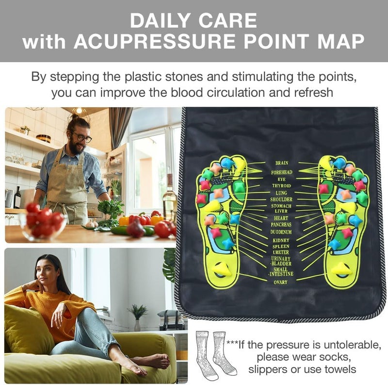 Japard Long Foot Massage Mat 574ft 689 x 1378 Inches Walk Stone Acupressure Pad for Feet Acupoint Massager for Blood Circulation Pain Relief Health Care at Home - Image 2