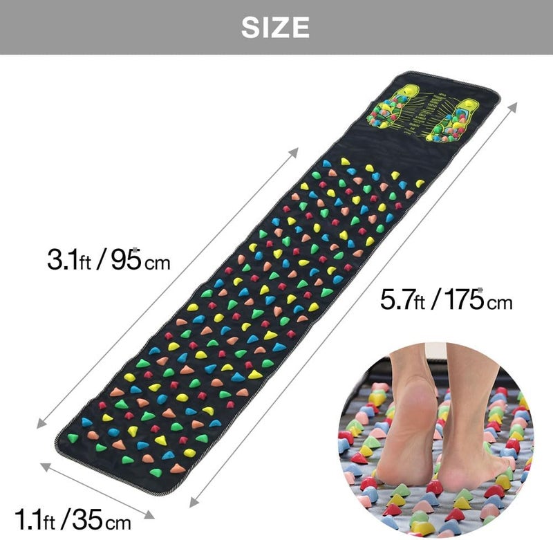 Japard Long Foot Massage Mat 574ft 689 x 1378 Inches Walk Stone Acupressure Pad for Feet Acupoint Massager for Blood Circulation Pain Relief Health Care at Home - Image 5