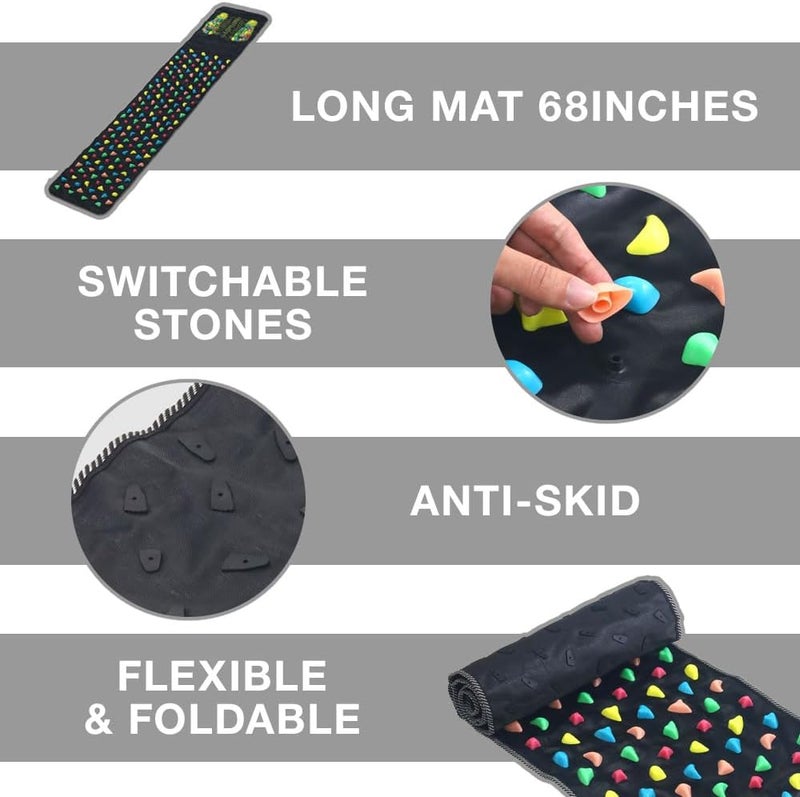 Japard Long Foot Massage Mat 574ft 689 x 1378 Inches Walk Stone Acupressure Pad for Feet Acupoint Massager for Blood Circulation Pain Relief Health Care at Home - Image 3