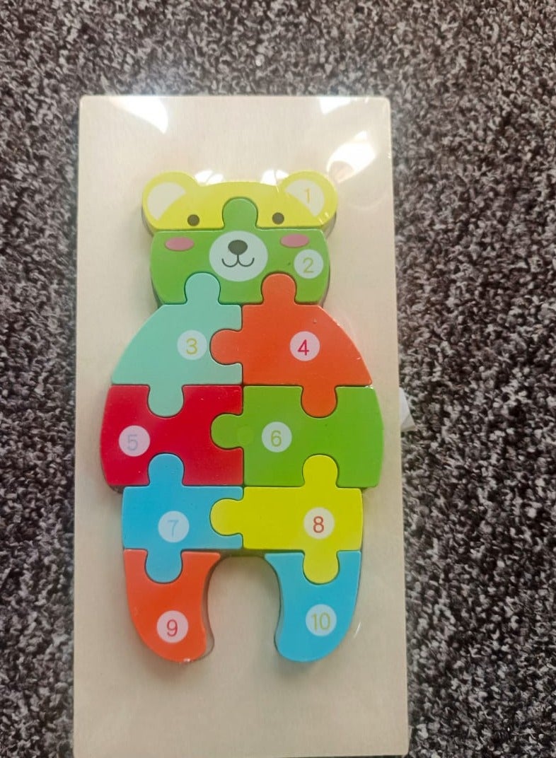 لعبة خشبية أحجية علي شكل حيوانات موتيسوري للأطفال