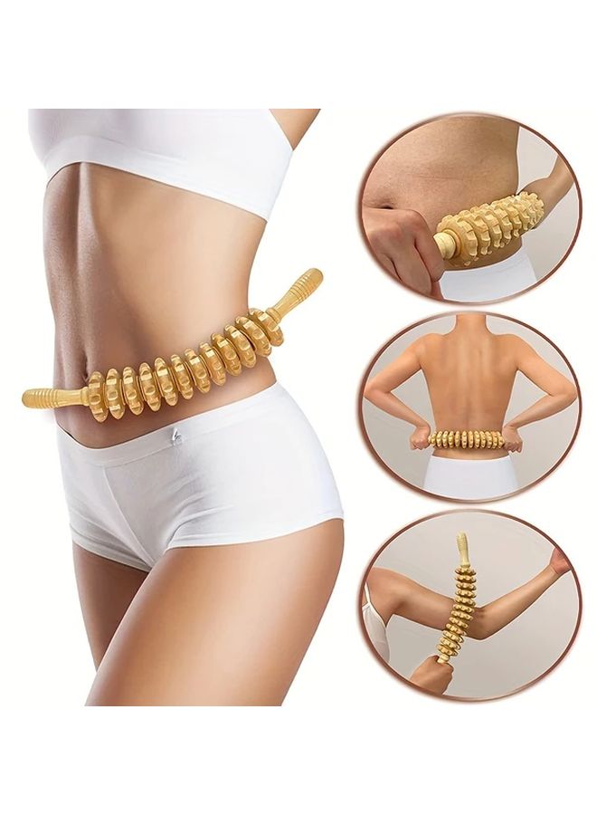 Arc Twelve Axis Wooden Massage Roller Ergonomic Design For Muscle Tension Relief - Image 3