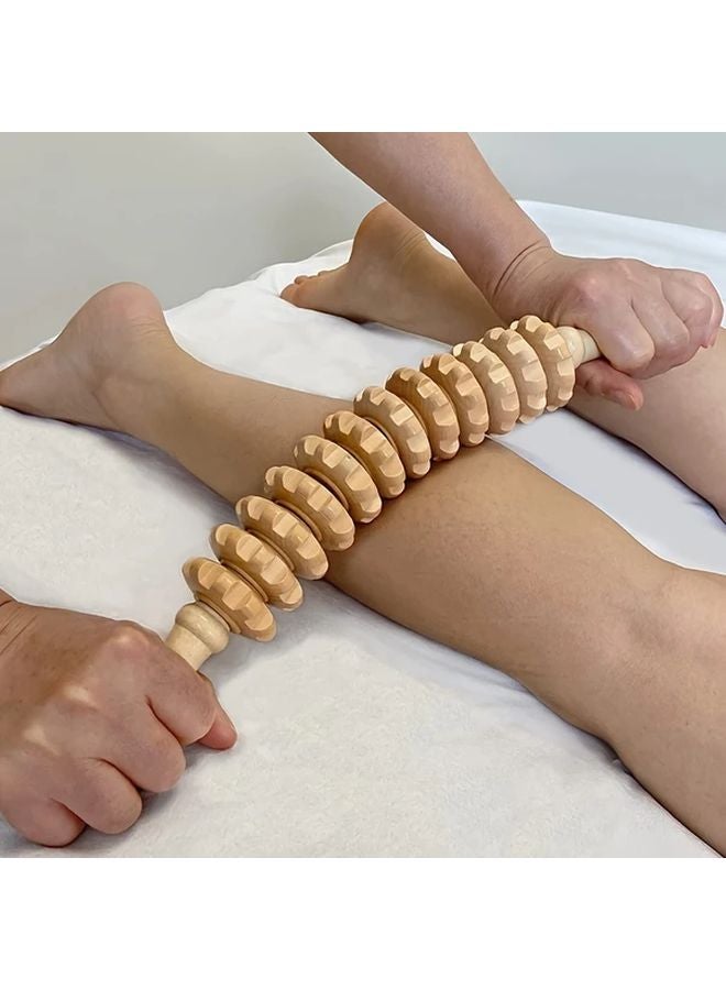 Arc Twelve Axis Wooden Massage Roller Ergonomic Design For Muscle Tension Relief - Image 1
