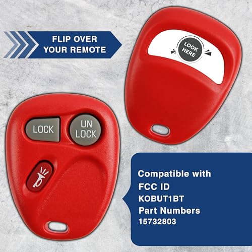 KeylessOption Key Fob Replacement for 1998 1999 2000 2001 2002 Chevrolet Chevy Silverado Suburban Tahoe GMC Sierra Yukon Oldsmobile Remote, 3-Button 15732803, Self Programming - Image 4