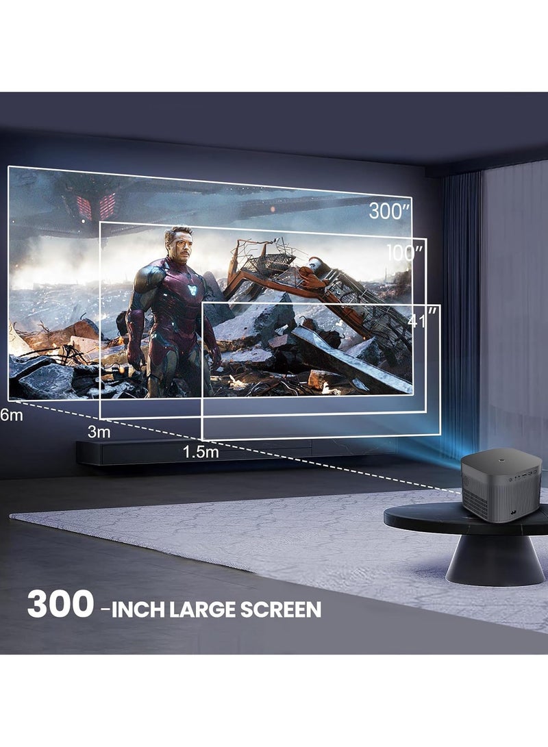 AROAQ F18 Projector (Android11.0/Auto focus) 4K Projectors with 2.4G/5G Dual WiFi 6and BT5.3,20000 LUX Native 1080P Full HD Video Projectors,4D/4P Keystone Correction For Homes  - Image 4
