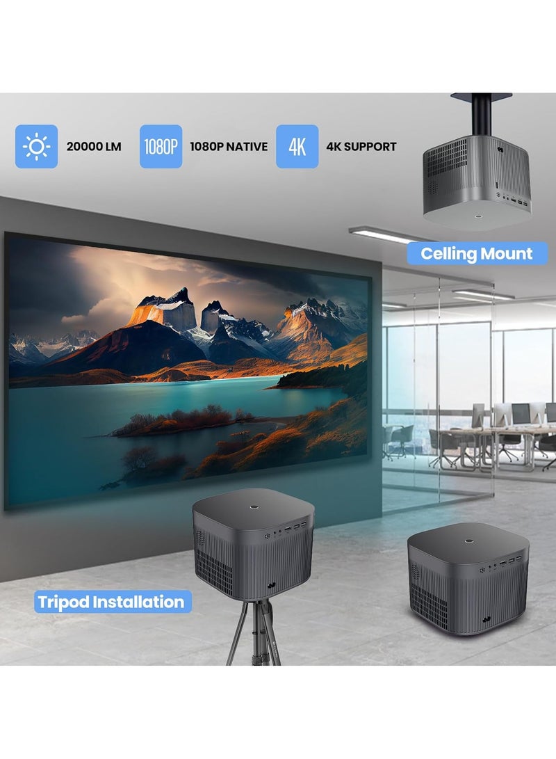 AROAQ F18 Projector (Android11.0/Auto focus) 4K Projectors with 2.4G/5G Dual WiFi 6and BT5.3,20000 LUX Native 1080P Full HD Video Projectors,4D/4P Keystone Correction For Homes  - Image 5