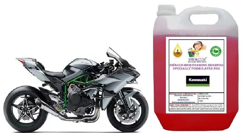 Swacch High Foaming Bike Shampoo Formulated For Kawasaki Ninja H2R I Thick Foam with Wax Coat I Non-Toxic Formula I Ph Balanced I Super Saver Pack I Premium Wax Formulation I Glossy & Shine I 5 Litre - Image 1