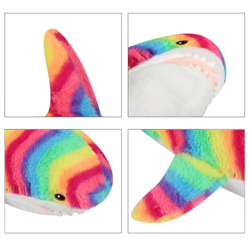 MUPI Shark Stuffed Animal Plush 11 Cute Shark Toy Plush Pillows Soft Cotton Sharks Plushies Ocean Sea Animal Doll Gifts for Boys Girls Kids Adults Rainbow - Image 5