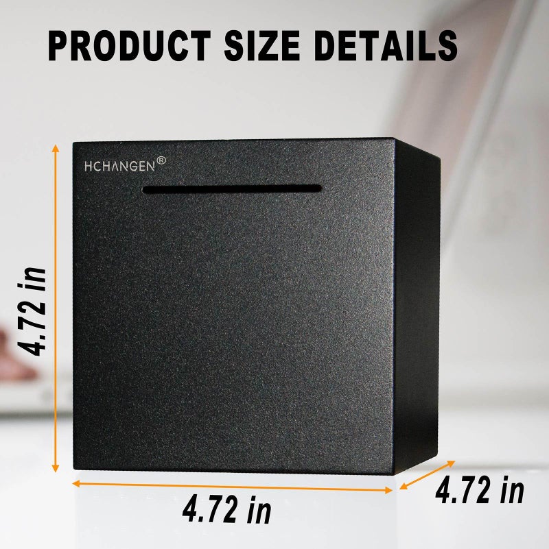 Hchangen Piggy Bank For Adults Must Break To Open Unbreakable Piggy Bank Made Of Stainless Steel  Indestructible Money Savings Bank For Cash (Black  4.72Inches) - Image 2