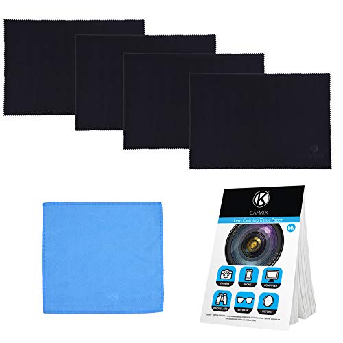 CamKix Microfiber Cover Cloth Cleaning Set - Compatible with Apple MacBook Pro (15-16”) - 4X Keyboard Liner Cloth, 1x Double Sided Cloth and 1 x Lens Cleaning Paper Tissue Booklet - Image 1