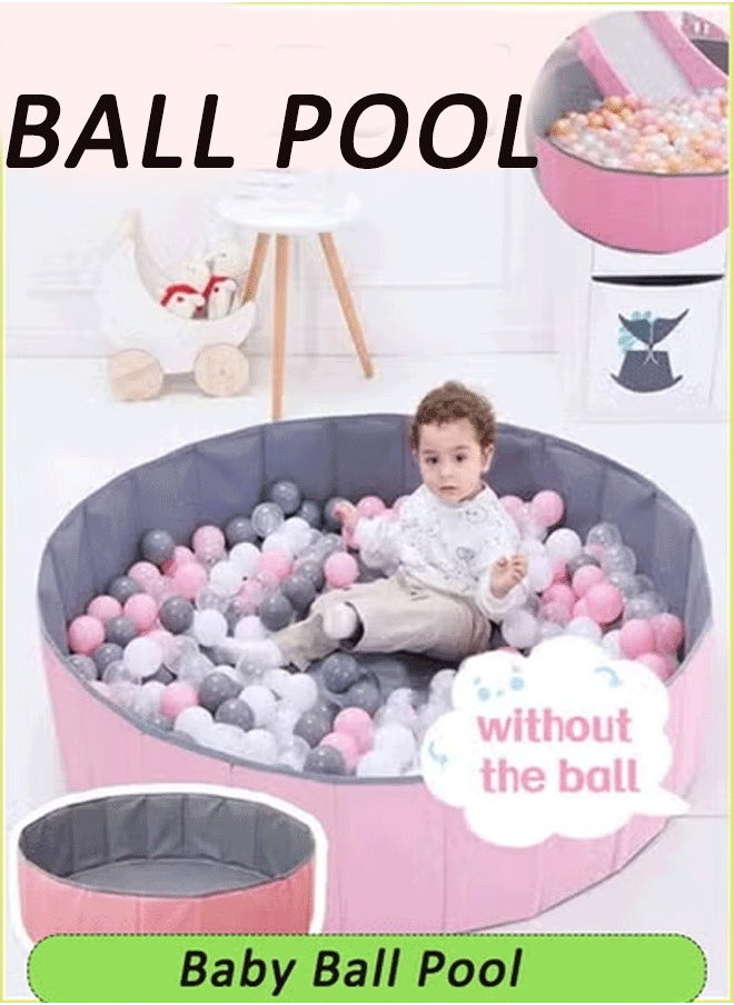 Foldable Double Layer Oxford Cloth Kids Ball Pit, Play Ball Pool with Storage Bag (Balls Not Included) Playpen for Baby Toddlers  Baby Ball Pool, Folding Portable Ball Pool, Double Oxford Cloth, Children's Outdoor Indoor Play Pool Pink  - Image 1