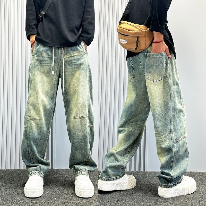 Unisex Classic Denim Jeans Loose Fit Daily Outdoor Wear - Image 2