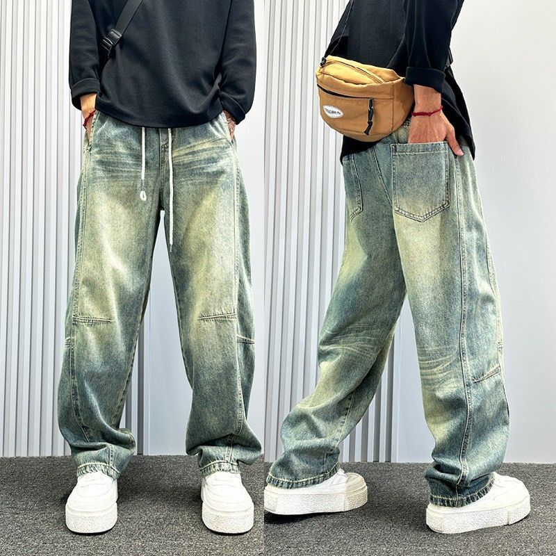 Unisex Classic Denim Jeans Loose Fit Daily Outdoor Wear - Image 3