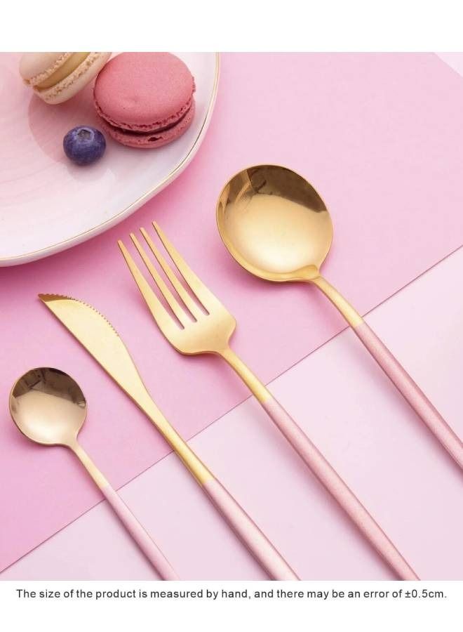 Kutis 4-Piece Stainless Steel Knife Dessert Fork Spoon Flatware Set - Image 3