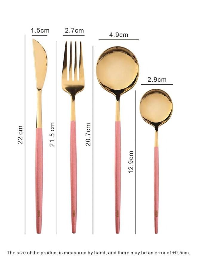 Kutis 4-Piece Stainless Steel Knife Dessert Fork Spoon Flatware Set - Image 4