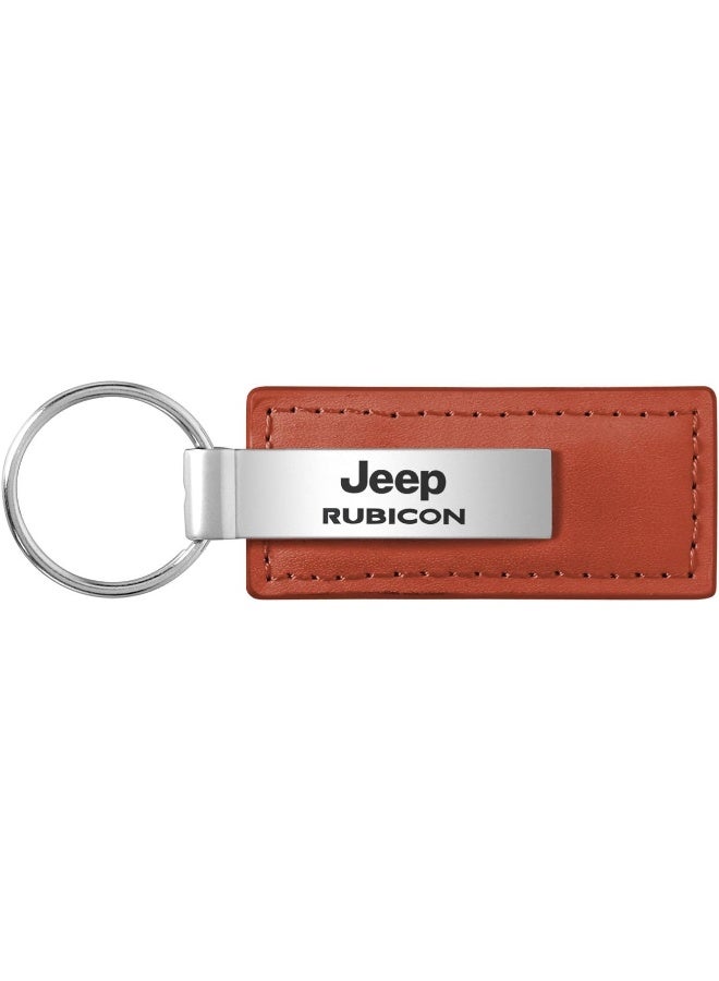 Jeep Jeep Rubicon Brown Leather Key Chain  - Image 1