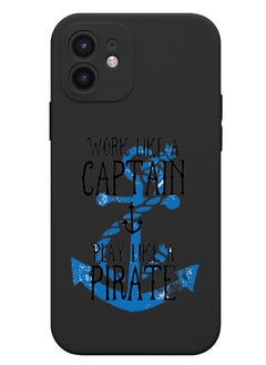 Protective Slim Fit Case Liquid Silicone Cover with Full Body Protection Anti-Scratch Shockproof Case For iPhone 12 Black  - Work like a Captain white copy