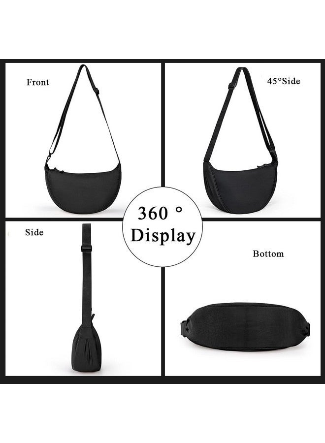 PALAY Unisex-Adult Nylon Crescent Hobos & Shoulder Crossbody Bag - Compact, Adjustable & Waterproof Casual Style Dumpling Bag, Color Small Chest Bag For Woman, Black - Image 5