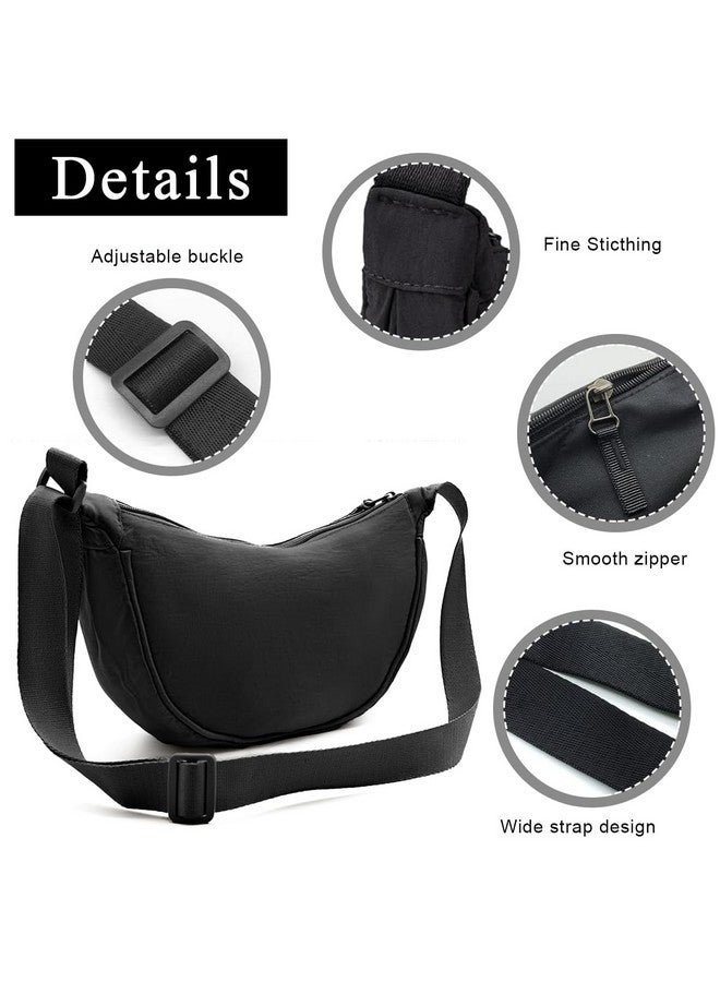 PALAY Unisex-Adult Nylon Crescent Hobos & Shoulder Crossbody Bag - Compact, Adjustable & Waterproof Casual Style Dumpling Bag, Color Small Chest Bag For Woman, Black - Image 3