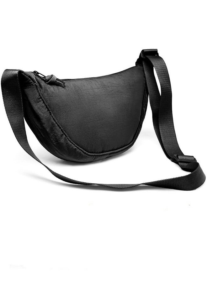 PALAY Unisex-Adult Nylon Crescent Hobos & Shoulder Crossbody Bag - Compact, Adjustable & Waterproof Casual Style Dumpling Bag, Color Small Chest Bag For Woman, Black - Image 1