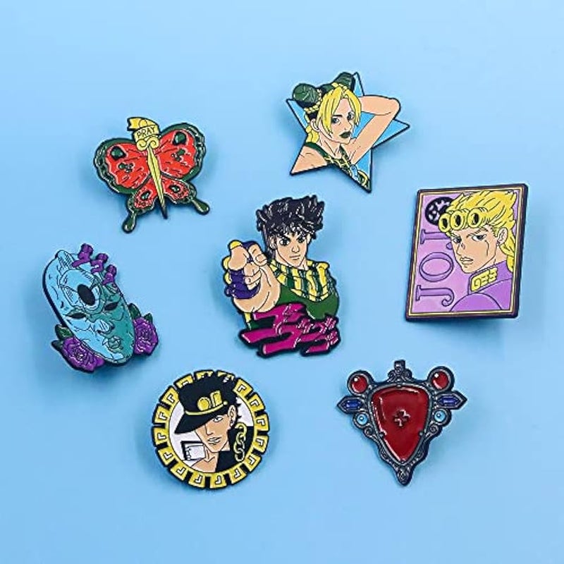 دبوس مطلي بالمينا بتصميم انيمي من جيه جيه بي ايه - اكسسوار شارة جوجوس التنكرية، بروش مرعب - ة شنطة الظهر للاطفال الاولاد والبنات والرجال والنساء - Image 3