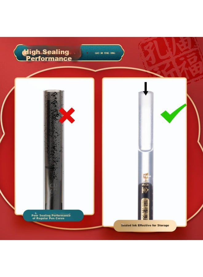 M.G M&G (M&G) Stationery 0.5Mm Black Student Exam Neutral Pen Refill Full Needle Tube Signature Pen Refill Pull Cap Confucius Temple Student Water Pen Refill 33109/Q7 Compatible 20Pcs/Box - Image 2