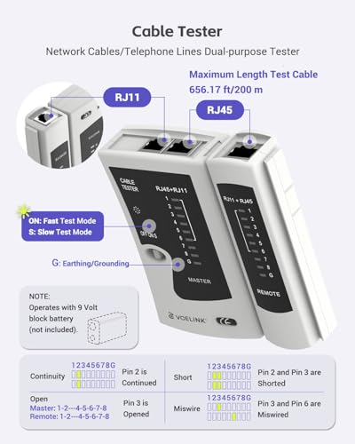 VCELINK RJ45 Crimp Tool Kit for CAT7/6A/6/5E/5, Upgraded Network Tool Set with an Ethernet Crimper, 50 RJ45 Connectors & Boots, Cable Tester, Wire Stripper and Cutter in a Cloth Bag - Image 5