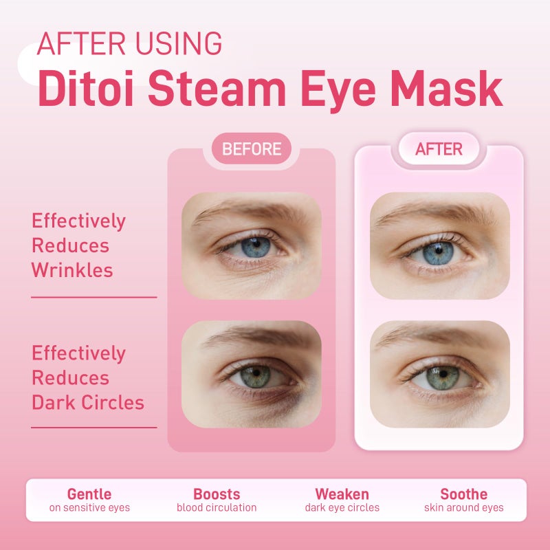 Ditoi Steam Eye Mask, Heated Eye Mask for Dry Eye Relief,Warm Compress with Hyaluronic Acid,Christmas Stocking Stuffers,Travel Essentials & Relaxation Gifts,Rose 20 Packs - Image 3