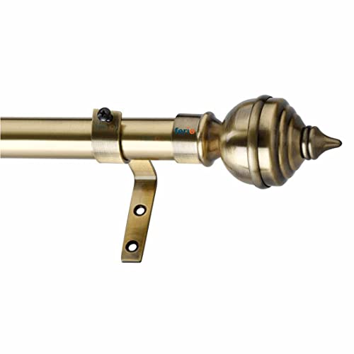FERIO Stainless Steel Brass Antique Curtain Finials for Door and Widow Rod Holder for 1 Inch Rod Without Brackets (Pack of 6 Pic) - Image 3