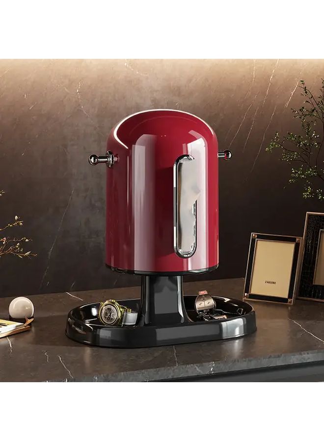 صندوق المناديل الفاخر الأحمر 2 في 1 مع رف تخزين لمنظم الحمام الحديث وغرفة المعيشة - Image 3