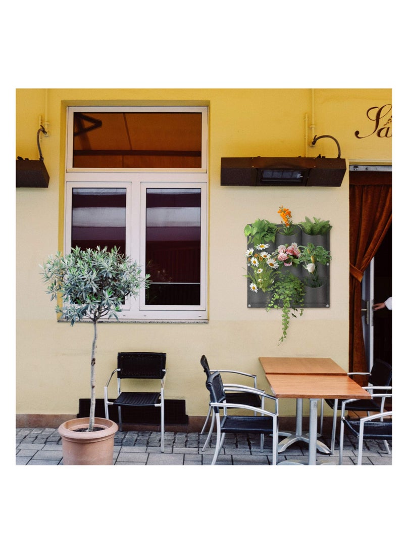 SYOSI Hanging Planting Bags, 9 Pockets Hanging Vertical Wall Planter Wall Mounted Grow Bag Outdoor Indoor Gardening Vertical Greening Flower Container, Storage Bags (0.5*0.5m)  - Image 4