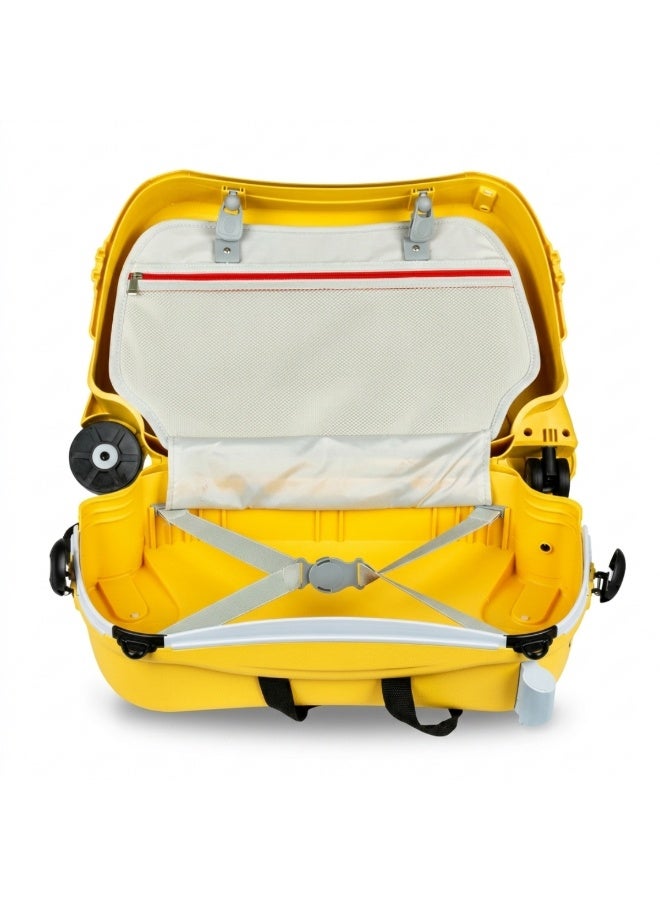 Kids Yellow Ride-On Animal Trolley Suitcase - Image 3