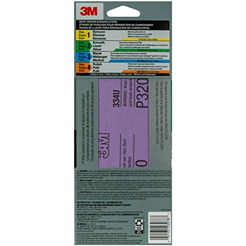 3M Performance Sandpaper, 03078, 320 grit, 3-2/3 in x 9 in, 5 Sheets Per Pack - Image 5