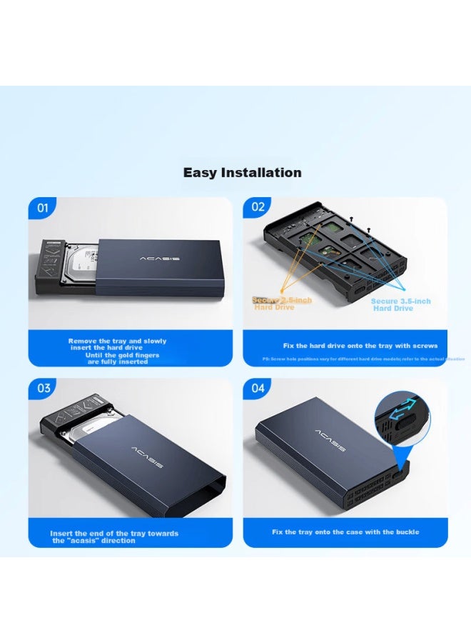 Acasis Type-c 3.1 External Hard Drive Enclosure 2.5/3.5 Inch Sata Ssd Hdd Case 6gbps For Pc Laptop - Image 4