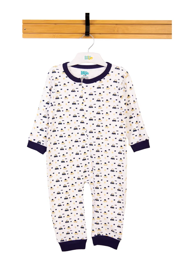 Babies Basic 100% Cotton Printed Long Sleeves Jumpsuit/Romper/Sleepsuit For Babies