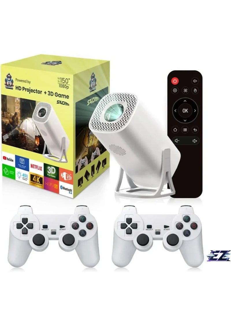 ELTRAZONE S40 Max 2-in-1 Smart Projector & Gaming Console | Android 11, 4K HD Video, WiFi 6, Bluetooth 5.0 | Home Theater Projector - US Plug  - Image 1