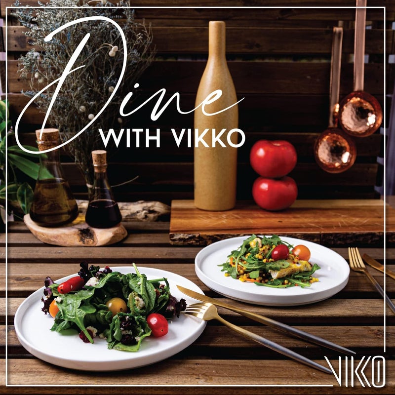 Vikko طقم أطباق سلطة فيكو من 4 أطباق بيضاء أطباق حلوى سلطة مقبلات من الصين العظمية القابلة للتكديس 8 بوصات أطباق حلوى آمنة في غسالة الصحون - Image 5
