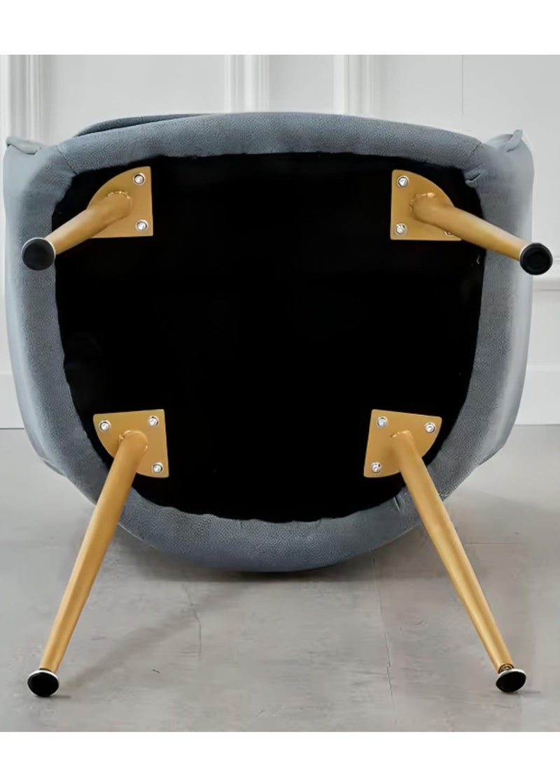 كراسي طعام مانيس الحديثة المخملية (طقم من قطعتين) - كراسي أنيقة مبطنة ومميزة مع وسادة وأرجل معدنية متينة - مثالية لتناول الطعام وغرفة المعيشة والمكتب والمطاعم (وردي) - Image 3