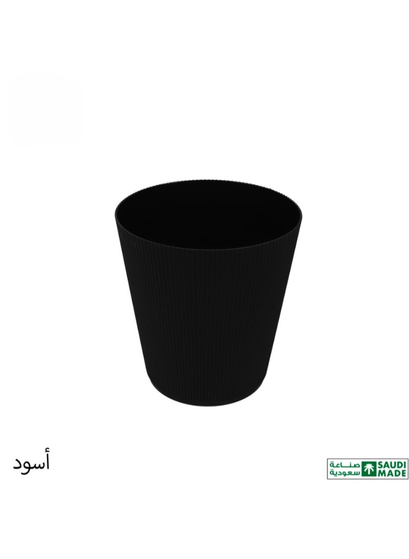 بلاستيكنا سلة مهملات كلاسيك دائرية للمكاتب والغرف، 10لتر، لون أسود - Image 2