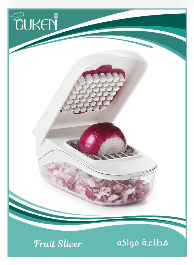 مفرمة الخضار والبصل بفتحة سهلة الصب باللون الأبيض - Image 1