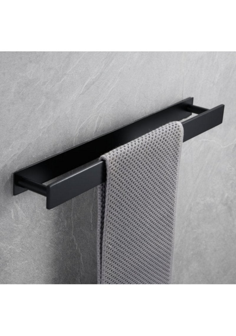 Bathroom Towel Rack, Self Adhesive Towel Rack, 304 Stainless Steel, Black - Image 1