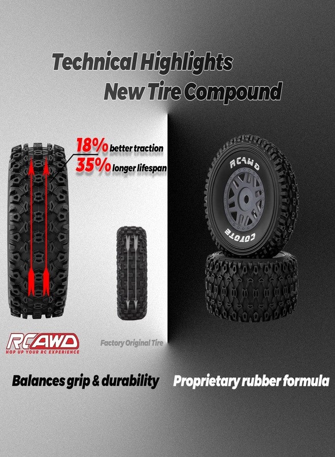 RCAWD Pre-Glued 12mm Hex Wheel and Tire Sets for 1/16 Arrma Mojave Grom ARA2104 ARA2304 ARA2304S Series Upgrades Parts Grey - Image 4